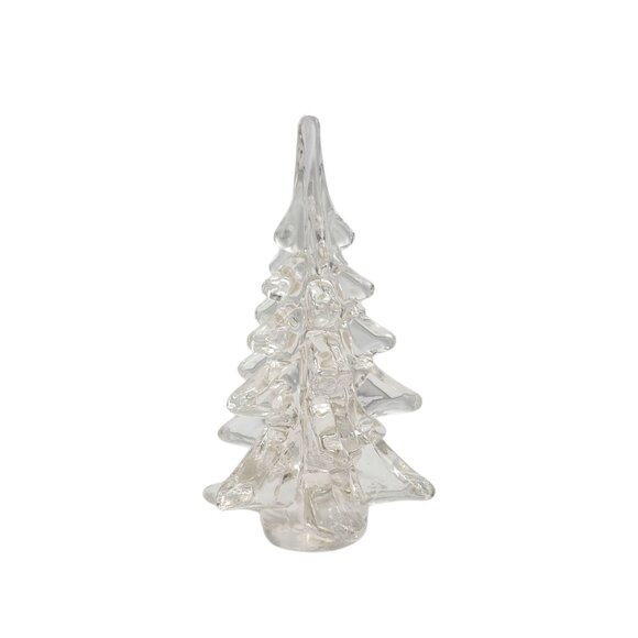 Silvestri Clear Art Glass Christmas Tree Figurine 7.5" Holiday Decoration - Picture 1 of 7